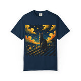 Night Owl Cat T-Shirt - Vintage Style, Cozy Tee for Cat Lovers, Perfect Gift for Pet Owners, Unisex, Comfy Casual Wear, Birthday Gift
