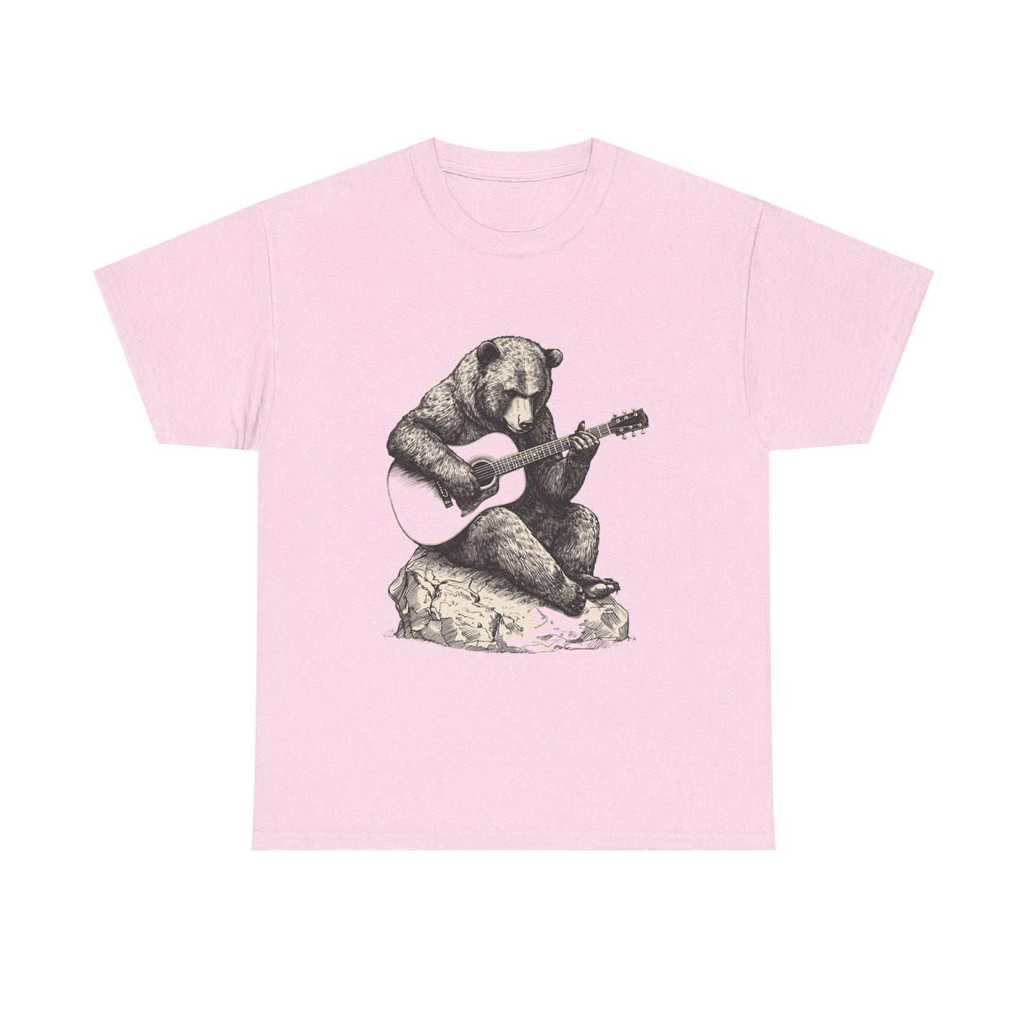 Bear Guitar Unisex Heavy Cotton Tee - Cute Animal Shirt