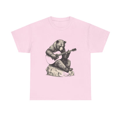 Bear Guitar Unisex Heavy Cotton Tee - Cute Animal Shirt