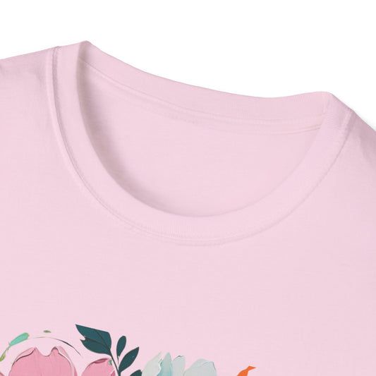 Floral Unisex Softstyle T-Shirt | Casual Wear, Gifts for Her, Cozy Summer Vibe, Birthday Presents, Boho Style