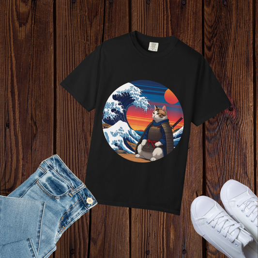 Cat Samurai T-Shirt, Unisex Tee,