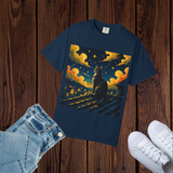 Night Owl Cat T-Shirt - Vintage Style, Cozy Tee for Cat Lovers
