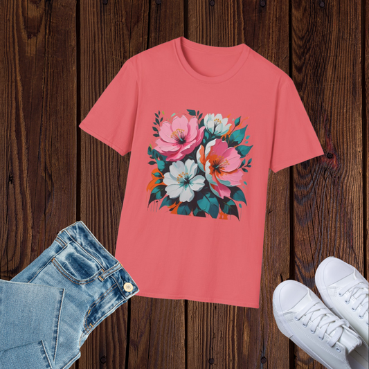 Floral Design Unisex Softstyle T-Shirt
